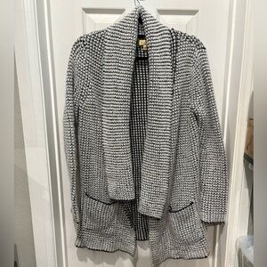 Princess Vera Wang Black and White Waterfall Cardigan Sweater L